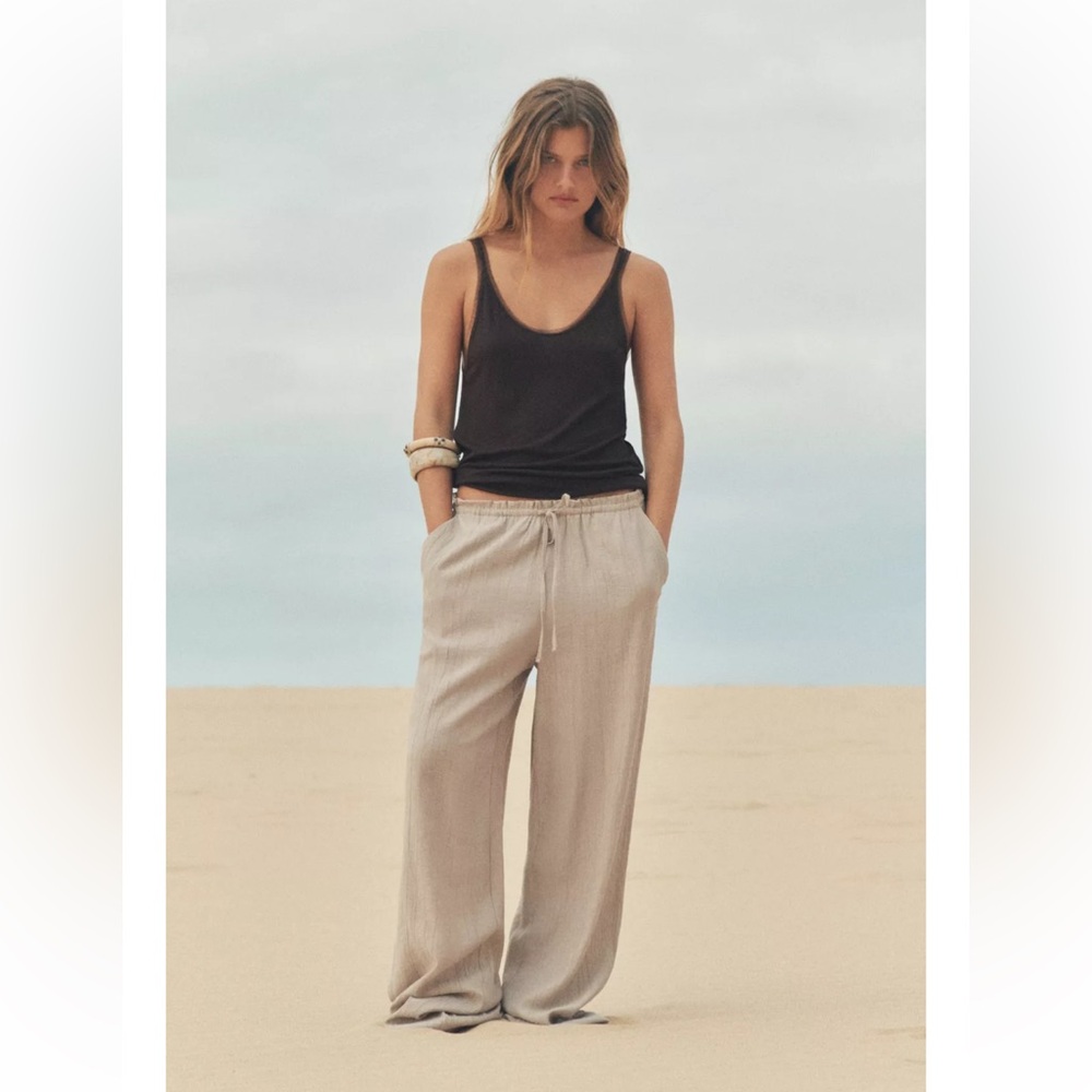 ZARA TEXTURED WEAVE PANTS